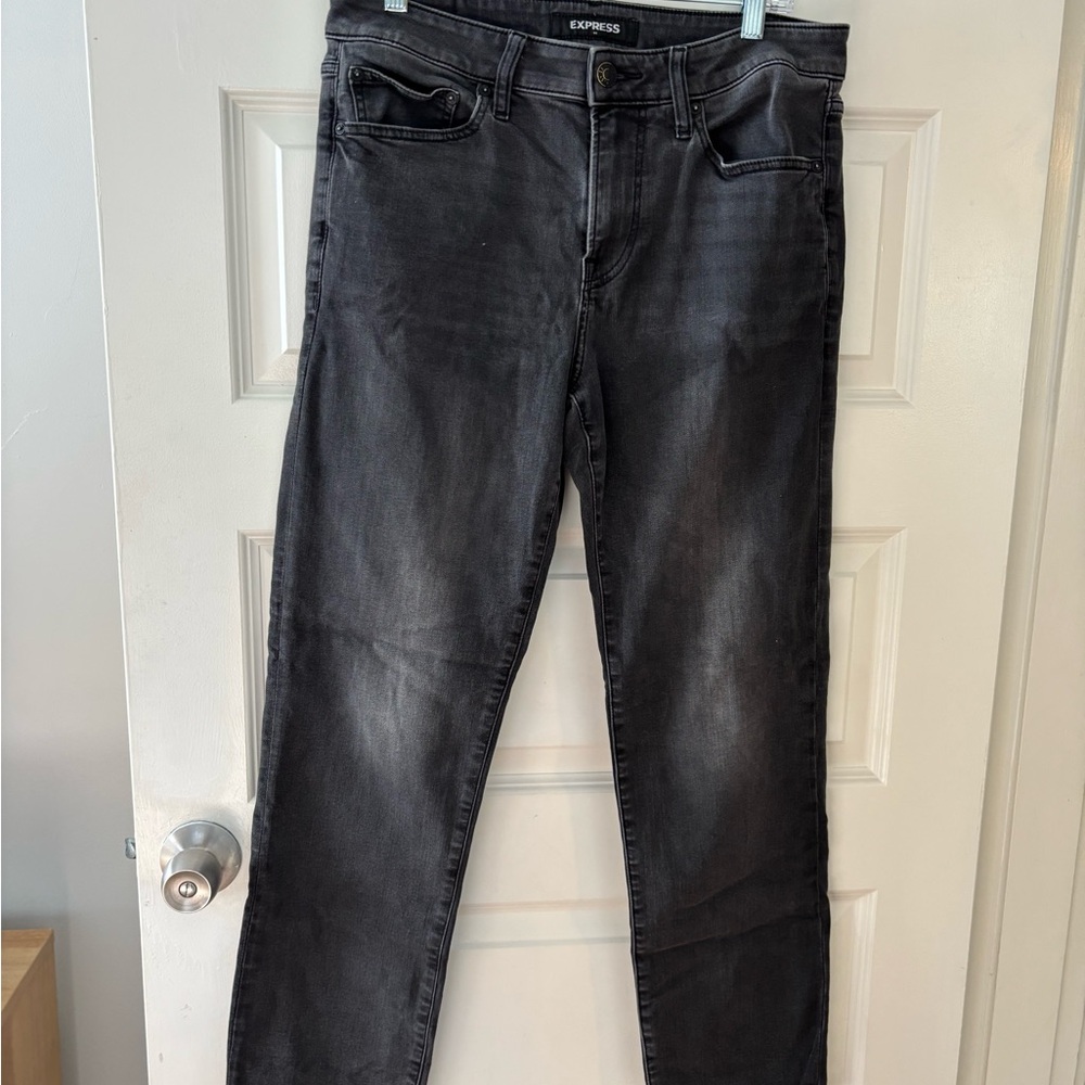 Express Black Slim Straight Jeans